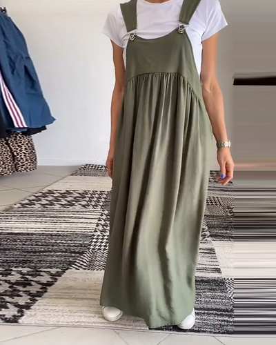 CAMILLE | Robe fluide sans manches style décontracté-chic