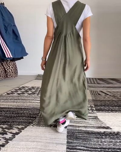 CAMILLE | Robe fluide sans manches style décontracté-chic