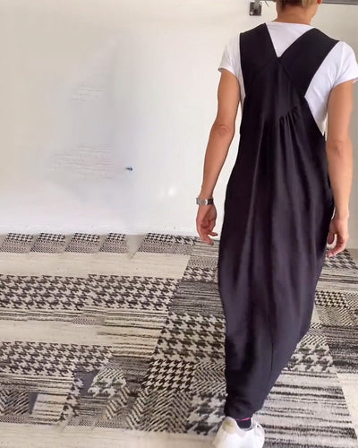 CAMILLE | Robe fluide sans manches style décontracté-chic