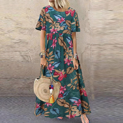 FLORA | Robe longue fleurie élégante et dynamique