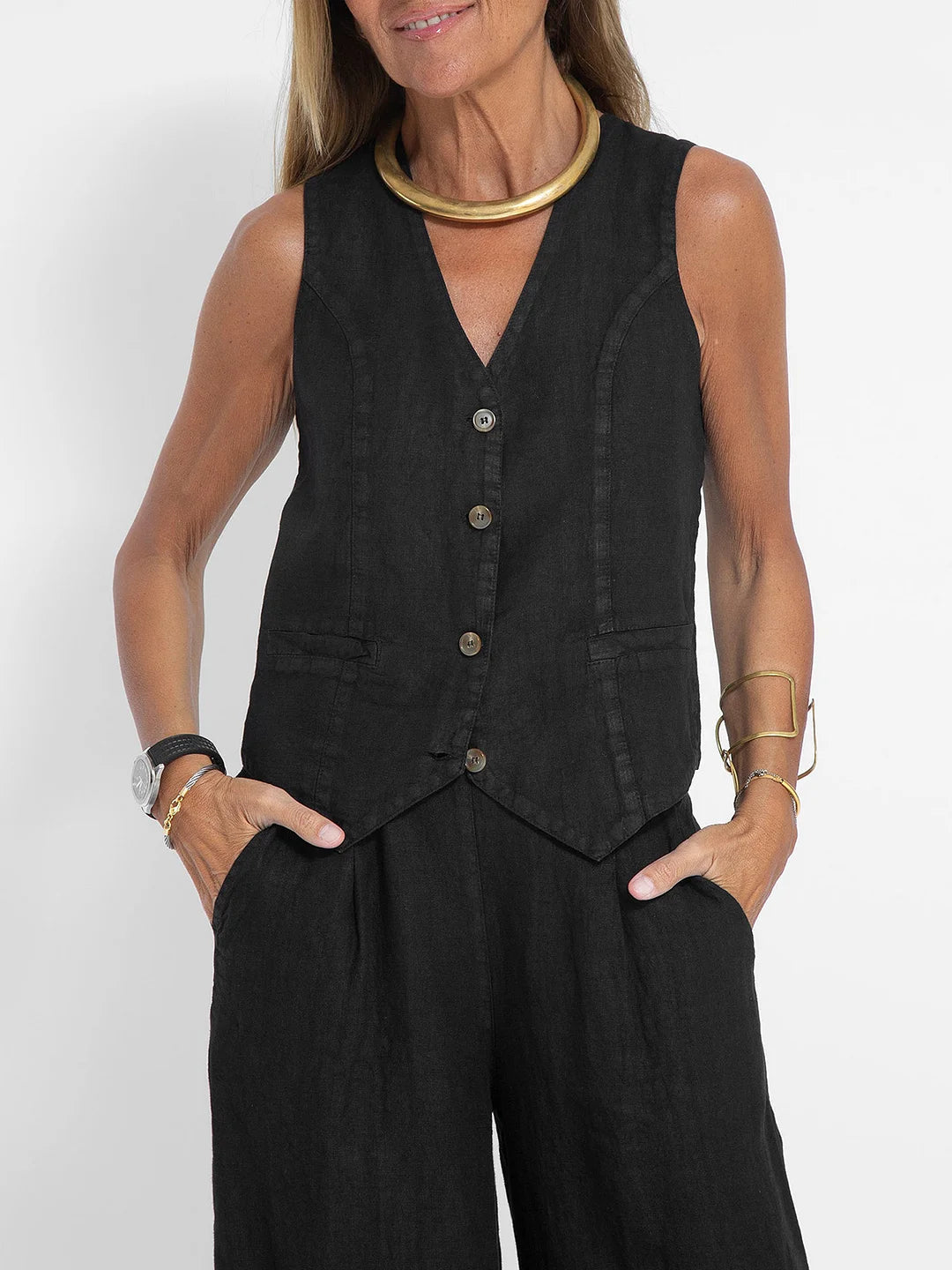 Ella | Ensemble gilet et pantalon large (presque épuisé)