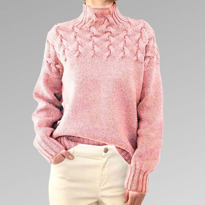 Eva - Pull Femme avec Détail Tricot Torsadé