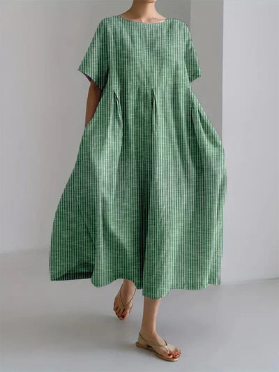 Robe ample décontractée à rayures rétro pour femme 