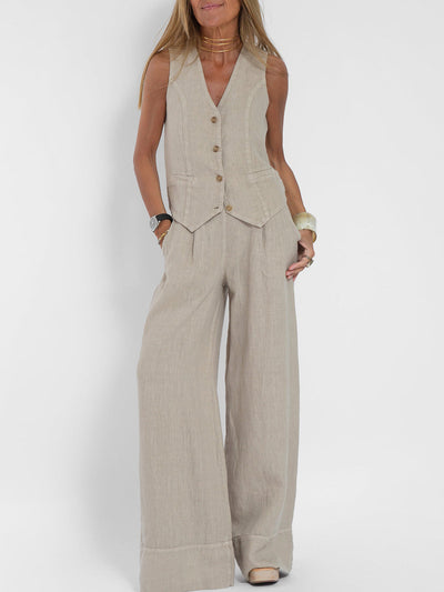Ella | Ensemble gilet et pantalon large (presque épuisé)