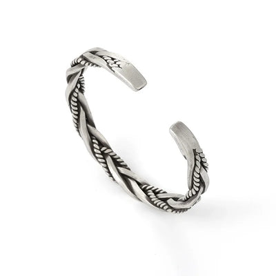 Helix - Bracelet torsadé en argent sterling avec détail corde