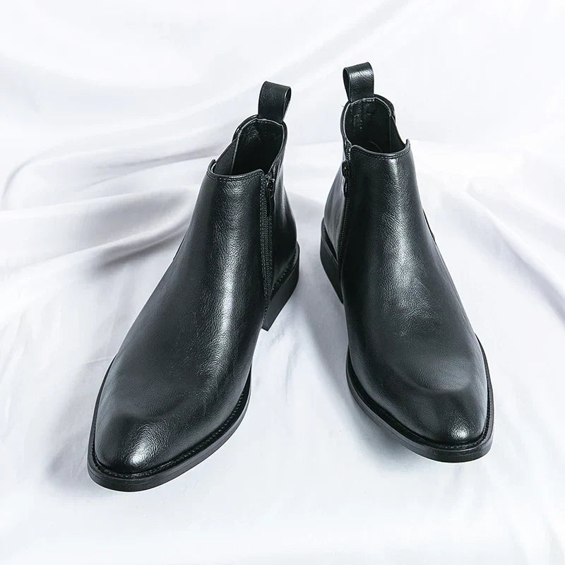 Cooper | Chelsea Leather Boots with Zipper