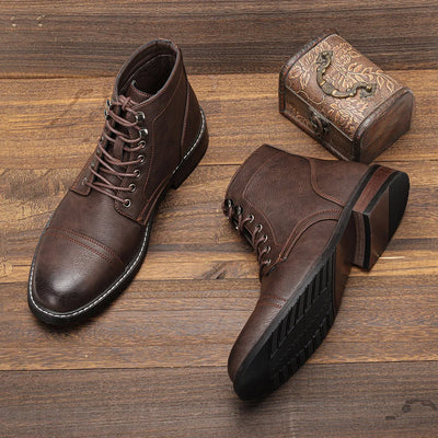 Keith | Vintage Derby Boots with Cap Toe