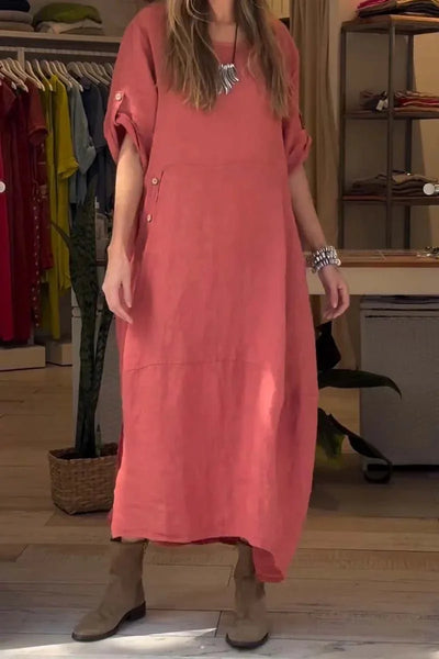 SELENA | Robe élégante et décontractée à boutons