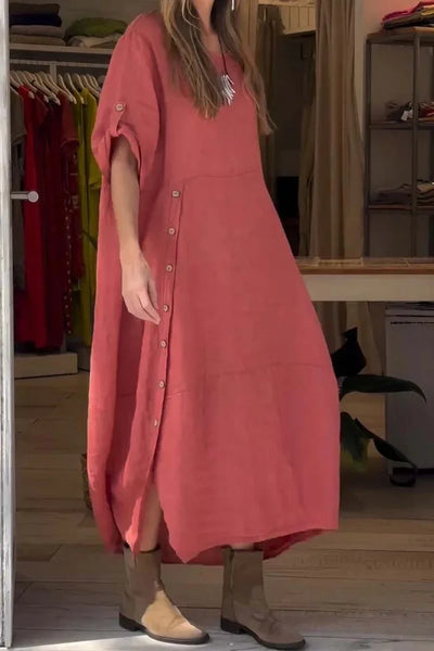 SELENA | Robe élégante et décontractée à boutons