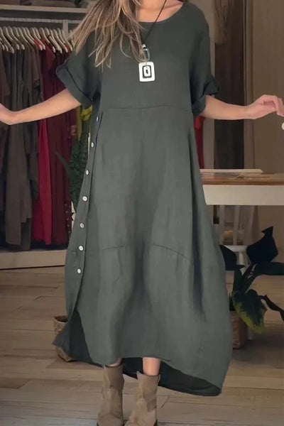 SELENA | Robe élégante et décontractée à boutons