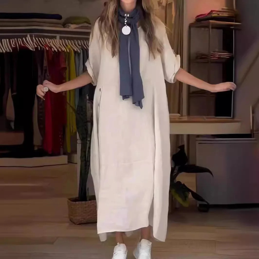 SELENA | Robe élégante et décontractée à boutons
