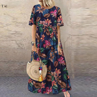 FLORA | Robe longue fleurie élégante et dynamique