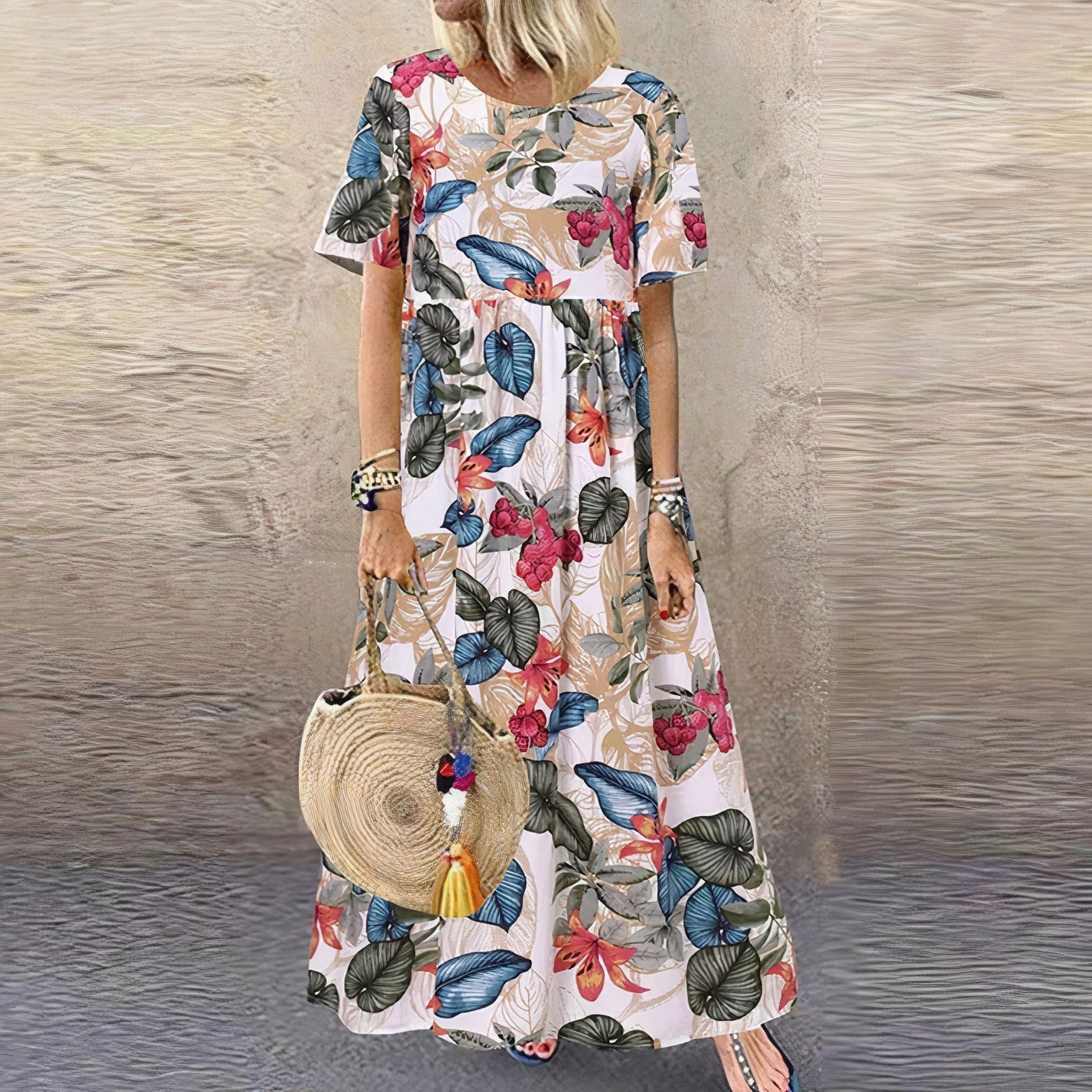 FLORA | Robe longue fleurie élégante et dynamique