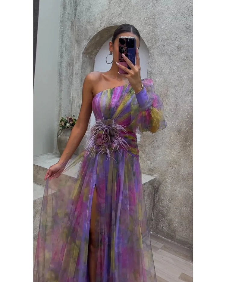 Cecelia - Dress with one sleeve