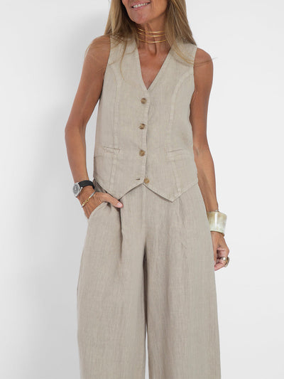 Ella | Ensemble gilet et pantalon large (presque épuisé)