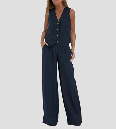Ella | Ensemble gilet et pantalon large (presque épuisé)