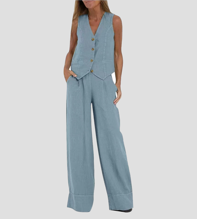 Ella | Ensemble gilet et pantalon large (presque épuisé)