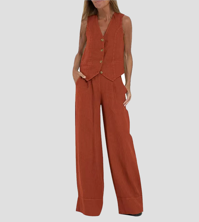 Ella | Ensemble gilet et pantalon large (presque épuisé)