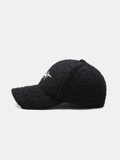 Heart Embroidery Teddy Plush Baseball Cap