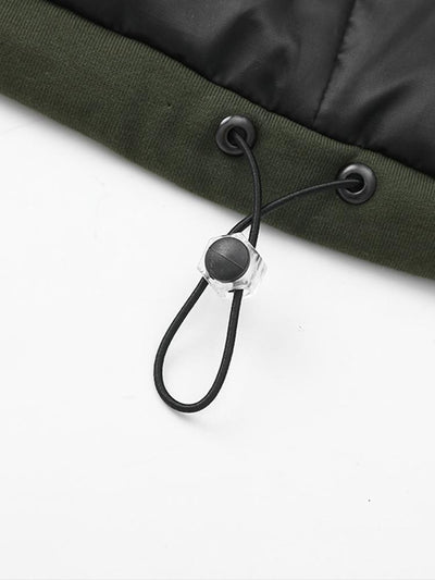 Contrast Zip Up Hooded Puffer Coat