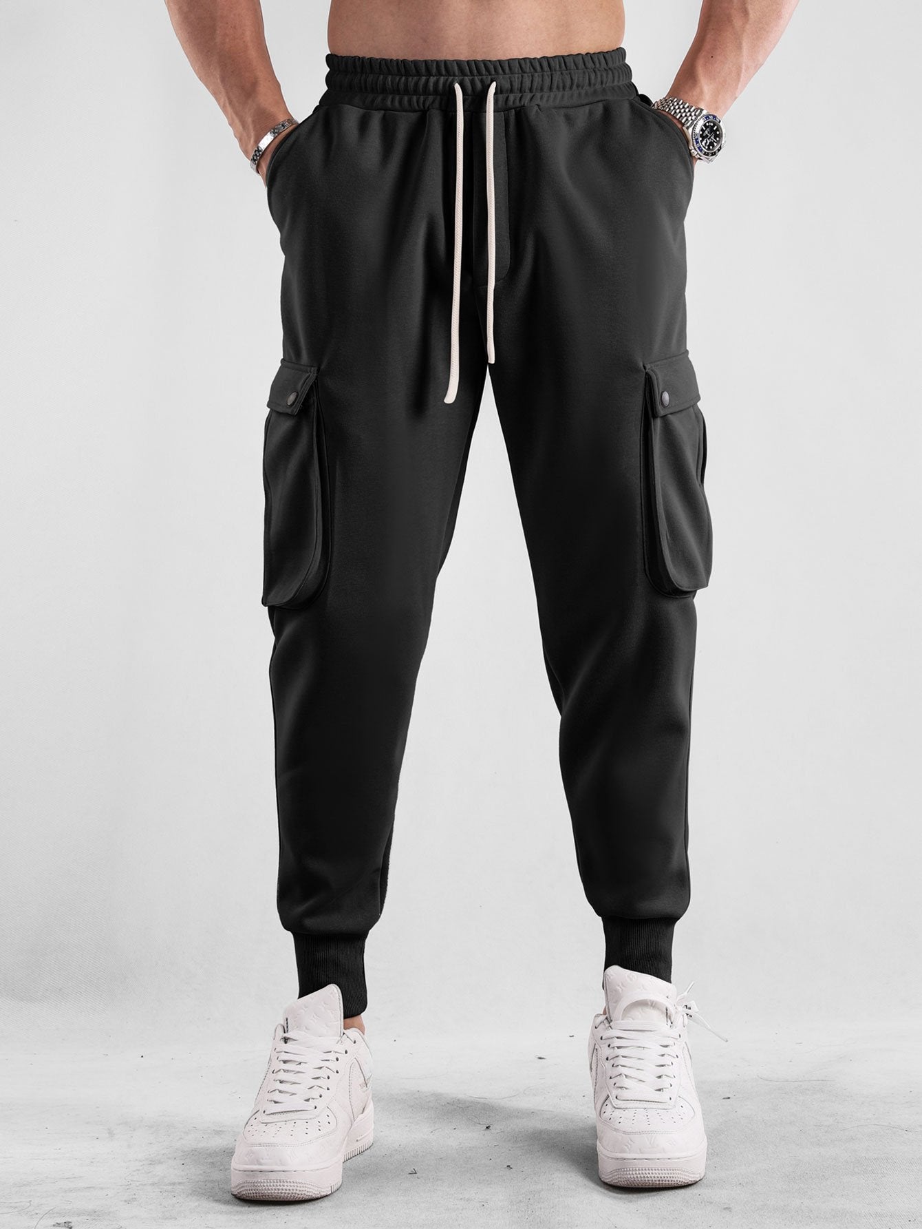 Drawstring Cargo Jogger Pants