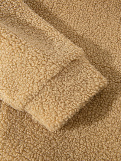 Color Block Teddy Fleece Coat