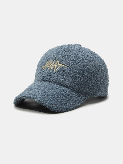 Heart Embroidery Teddy Plush Baseball Cap