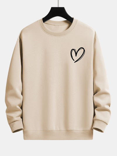 Heart Print Relax Fit Sweatshirt