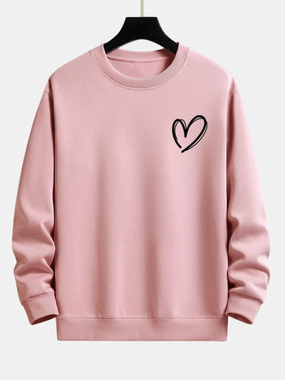Heart Print Relax Fit Sweatshirt
