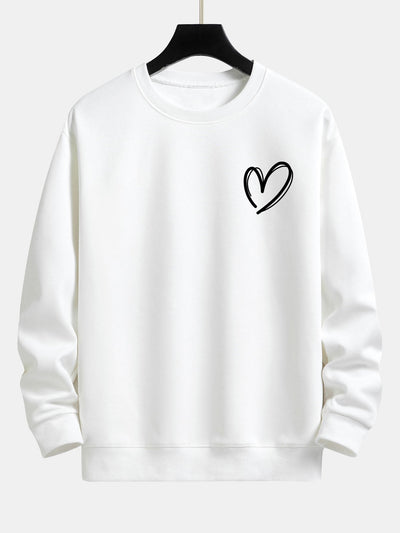 Heart Print Relax Fit Sweatshirt