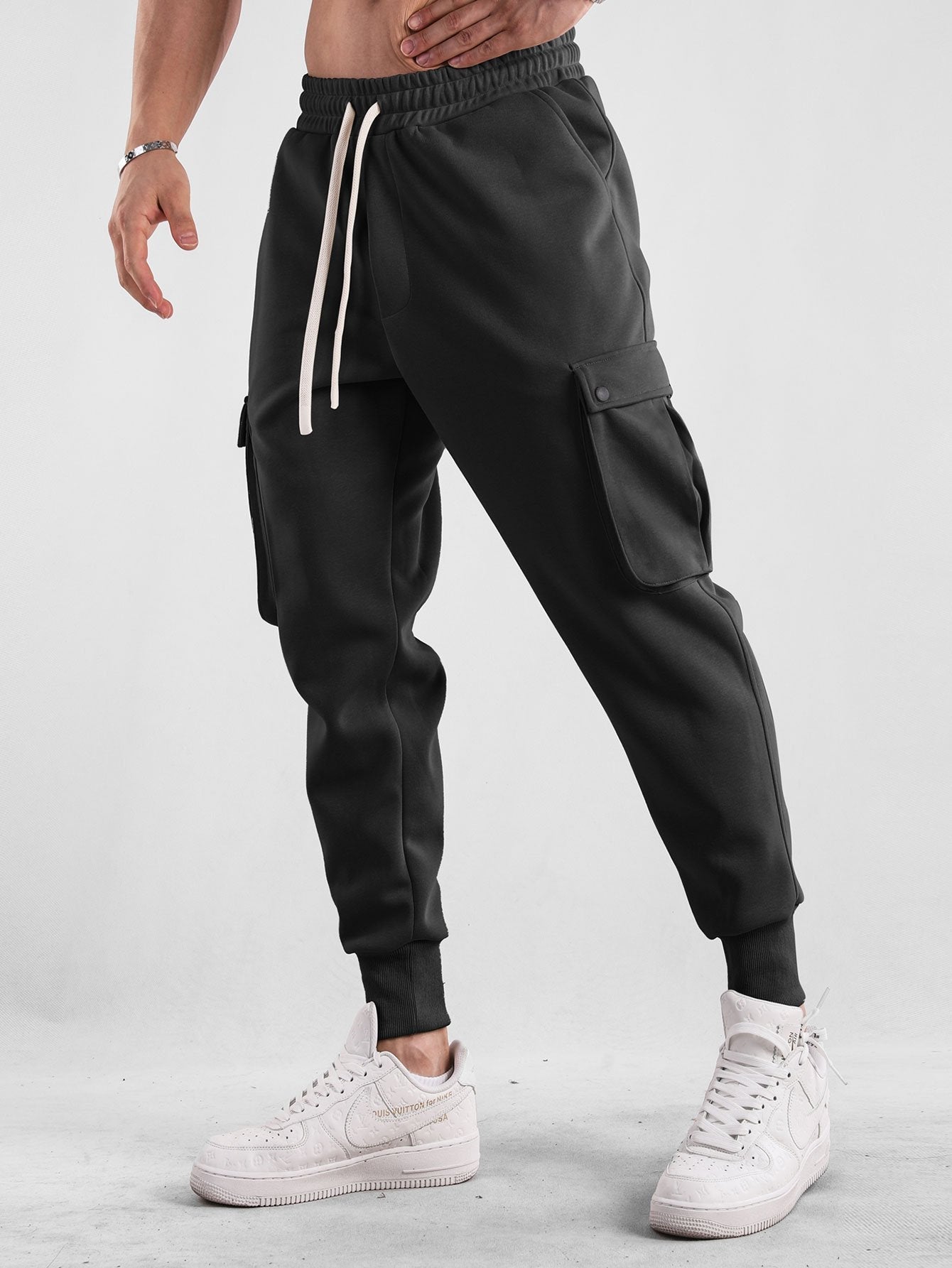 Drawstring Cargo Jogger Pants