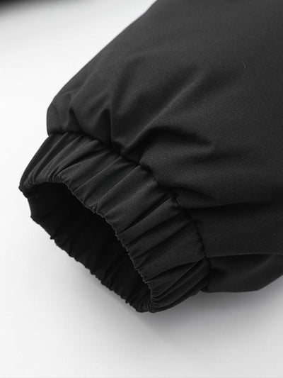 Contrast Zip Up Hooded Puffer Coat