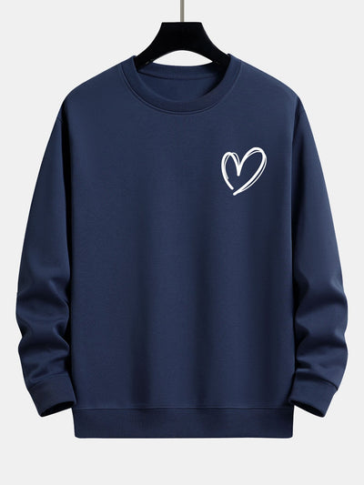 Heart Print Relax Fit Sweatshirt