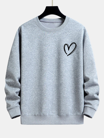 Heart Print Relax Fit Sweatshirt