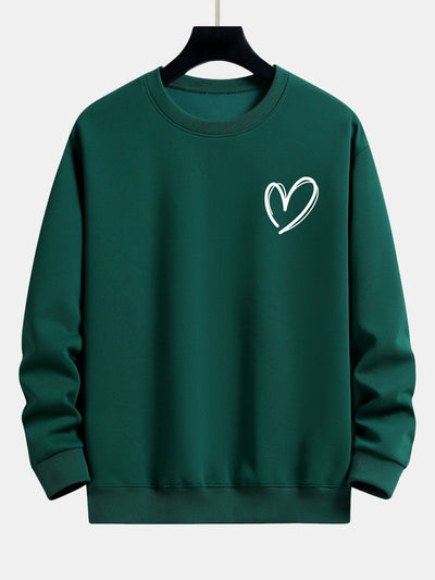 Heart Print Relax Fit Sweatshirt