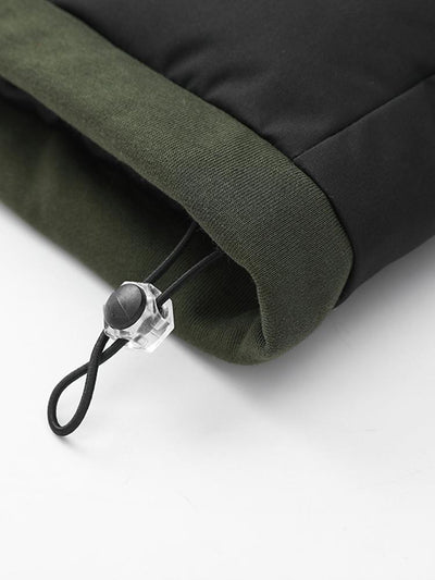 Contrast Zip Up Hooded Puffer Coat