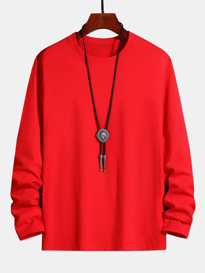 Basic Long Sleeve Cotton T-Shirt