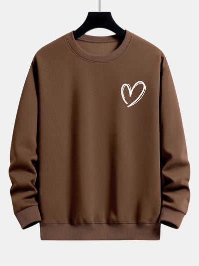 Heart Print Relax Fit Sweatshirt