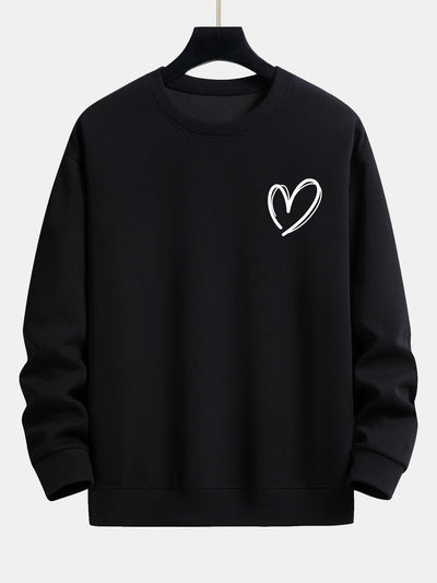 Heart Print Relax Fit Sweatshirt