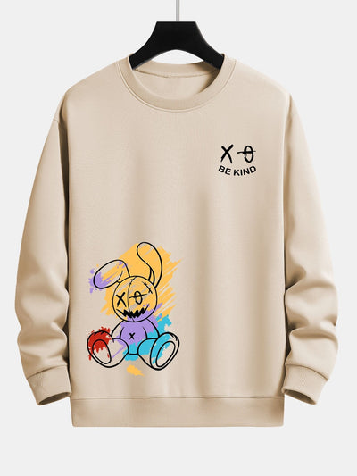 Graffiti Rabbit Print Relax Fit Sweatshirt