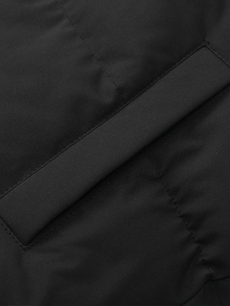 Contrast Zip Up Hooded Puffer Coat