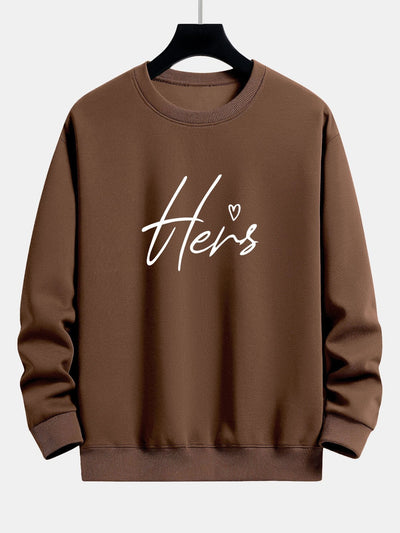 Hers Couple Print Relax Fit Sweatshirt