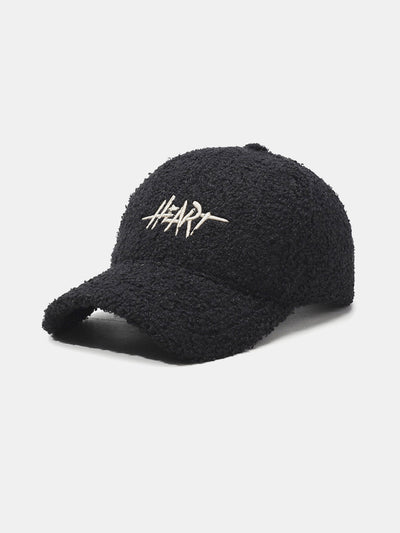 Heart Embroidery Teddy Plush Baseball Cap