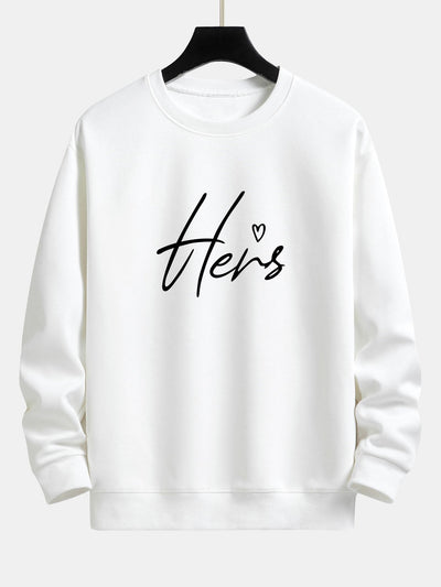 Hers Couple Print Relax Fit Sweatshirt