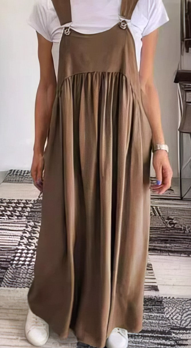 CAMILLE | Robe fluide sans manches style décontracté-chic