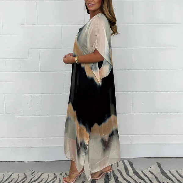 Celestine Elegant Chiffon Dress with Dip Dye Effect – Limited Edition
