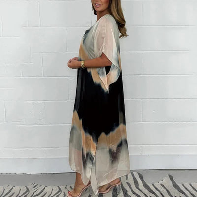 Celestine Elegant Chiffon Dress with Dip Dye Effect – Limited Edition