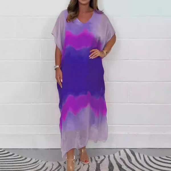 Celestine Elegant Chiffon Dress with Dip Dye Effect – Limited Edition
