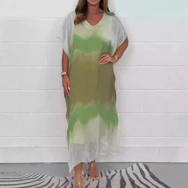 Celestine Elegant Chiffon Dress with Dip Dye Effect – Limited Edition