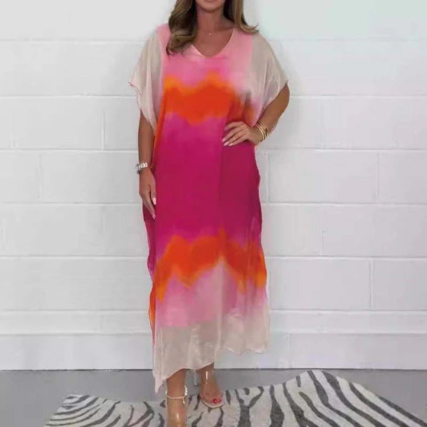 Celestine Elegant Chiffon Dress with Dip Dye Effect – Limited Edition